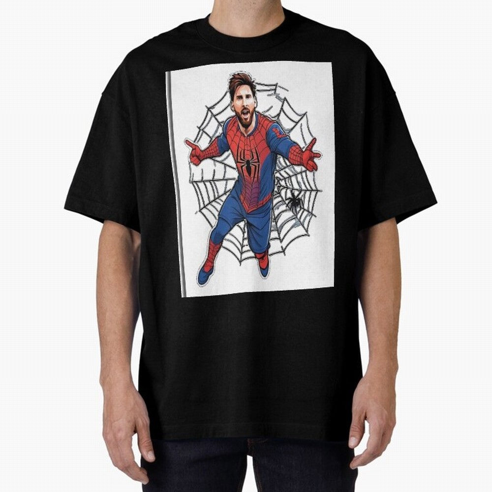 Lionel Messi Spider Oversized T-Shirt Join the Countdown to Match Day Hype around FIFA World Cup 2026 USA Canada Mexico, CR7, Netherlands, Tournament Hype, Historic Matchups, Family Viewing Parties and Global Sports Pride; Great for Supporters Who