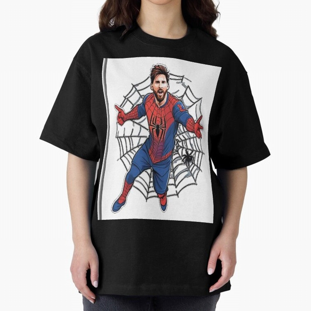 Lionel Messi Spider Oversized T-Shirt Join the Countdown to Match Day Hype around FIFA World Cup 2026 USA Canada Mexico, CR7, Netherlands, Tournament Hype, Historic Matchups, Family Viewing Parties and Global Sports Pride; Great for Supporters Who