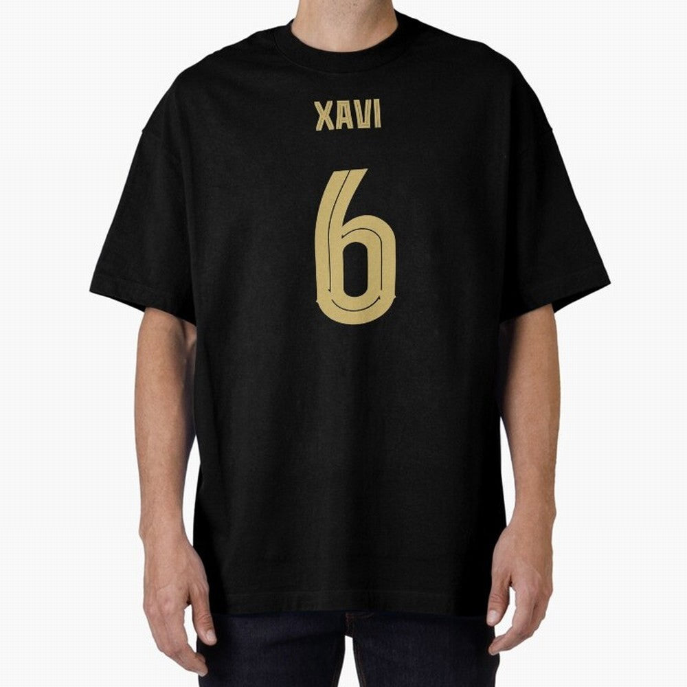 Xavi 6 Barcelona Oversized T-Shirt Honor FIFA World Cup 2026 for Fans of Mbappe and Spain and Netherlands, Bringing Goal Celebration Energy, Supporter Heritage, Football Icons and Worldwide Tournament Joy; Built for Supporters Chasing Trophy