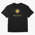 Argentina Gold Oversized T-Shirt Celebrate Soccer Greatness during FIFA World Cup 2026 Group Stage Featuring Messi and Cristiano Ronaldo, Argentina and Brazil Energy, Worldwide Fan Energy, Dramatic Goals, Stadium Lights and Championship