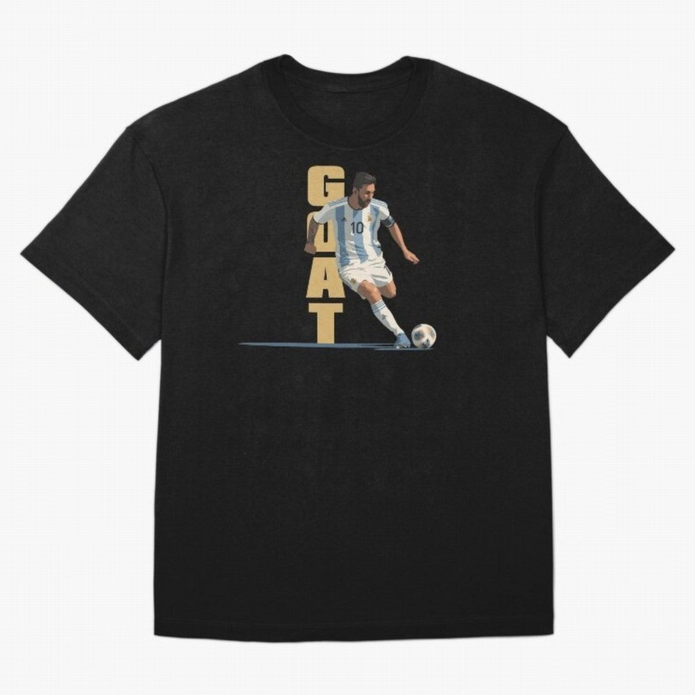 Messi in action GOAT Minimalist Graphic Premium T-Shirt Bring Retro Soccer Energy to FIFA World Cup 2026 USA Canada Mexico Spirit, Connected to Netherlands, CR7 and Messi, Championship Spirit, Famous Goals, Roaring Crowds and International Football