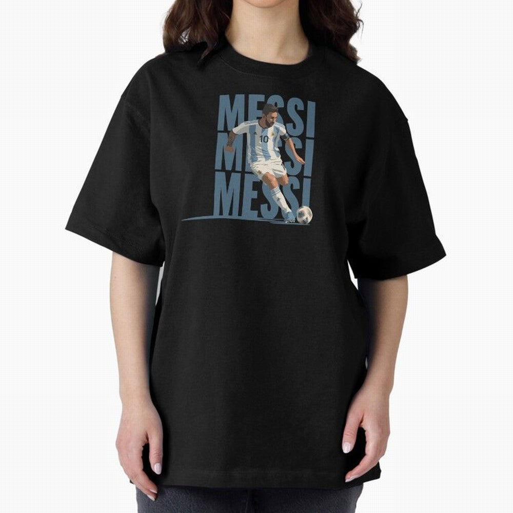 Messi in action Minimalist Graphic Premium T-Shirt Celebrate the Magic of FIFA World Cup 2026 USA Canada Mexico with Mbappe and Neymar, Portugal, Spain and Germany Energy, Championship Spirit, Famous Goals, Roaring Crowds and International Football
