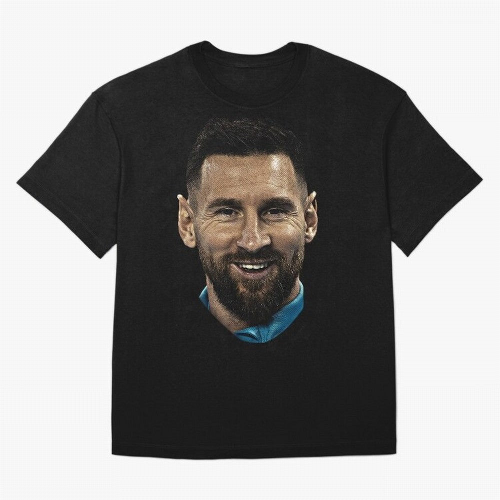 Messi Iconic Smile - Streetwear Style Portrait Premium T-Shirt Get Ready for FIFA World Cup 2026 USA Canada Mexico for Fans of Cristiano Ronaldo, Haaland and CR7 and Spain, Bringing Game Day Rituals, Football Legends, Country Pride and the Road to