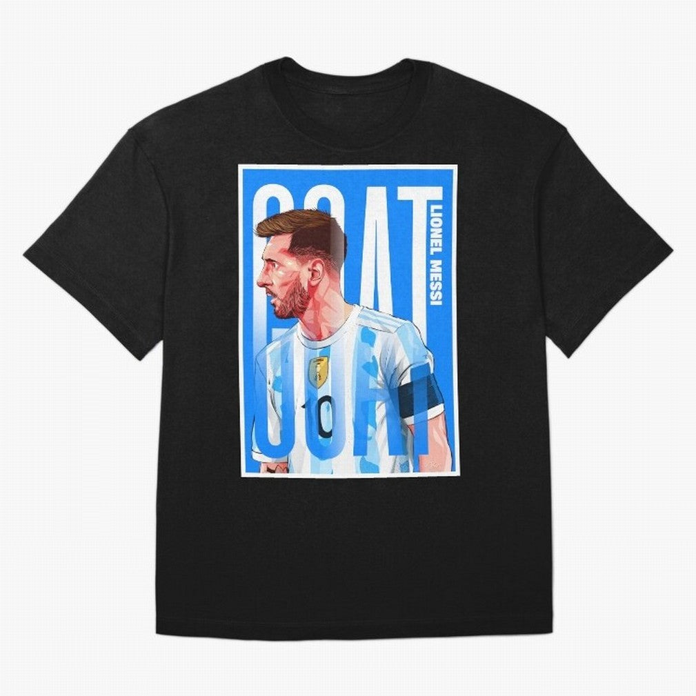 Lionel Messi The GOAT Illustration artwork Premium T-Shirt Show Up for the Glory of FIFA World Cup 2026 Group Stage for Fans of Mbappe and Netherlands, Bringing Football History, Final Match Energy, Crowd Noise and Once in a Lifetime Moments;