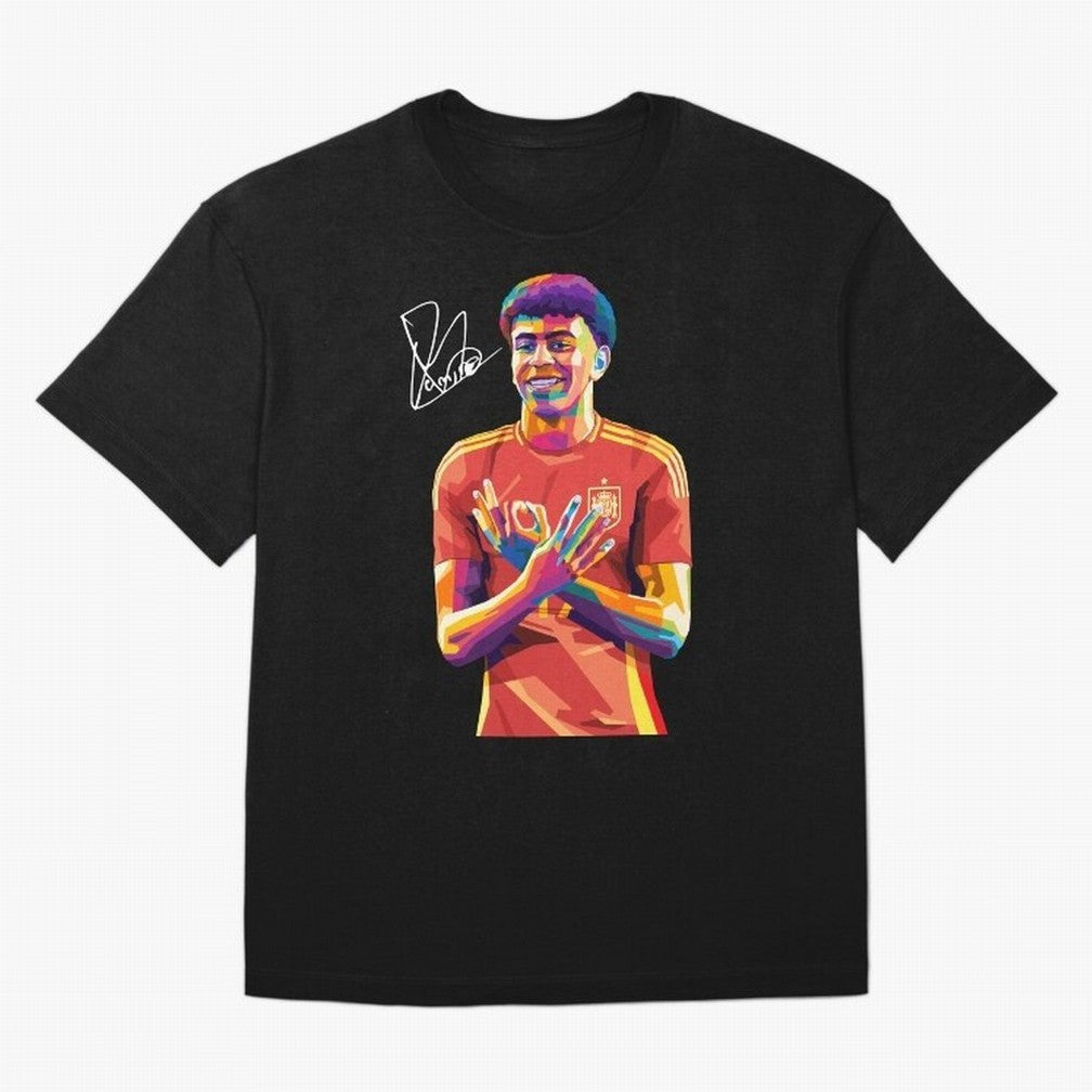 Lamine Yamal Wpap Pop Art Classic T-Shirt Turn Football Passion into Global Football Passion for FIFA World Cup 2026 USA Canada Mexico, Highlighting Messi, CR7 and Mbappe, Brazil, Portugal and Argentina, Vintage Soccer Flavor, Modern Football