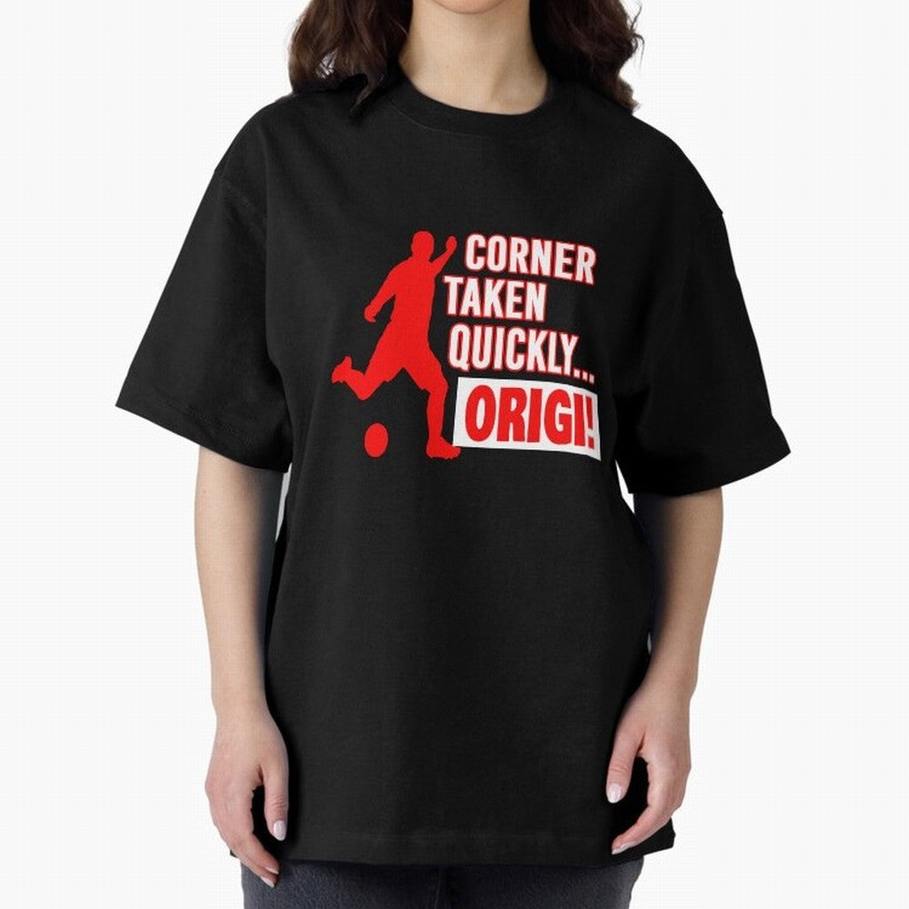 Corner Taken Quickly Origi (Red) Essential T-Shirt Turn Up for Match Day Hype around FIFA World Cup 2026, CR7, Argentina, France and Brazil, Fan Favorite Moments, National Team Passion, Big Match Drama and Soccer History; Ideal for Football Dads,