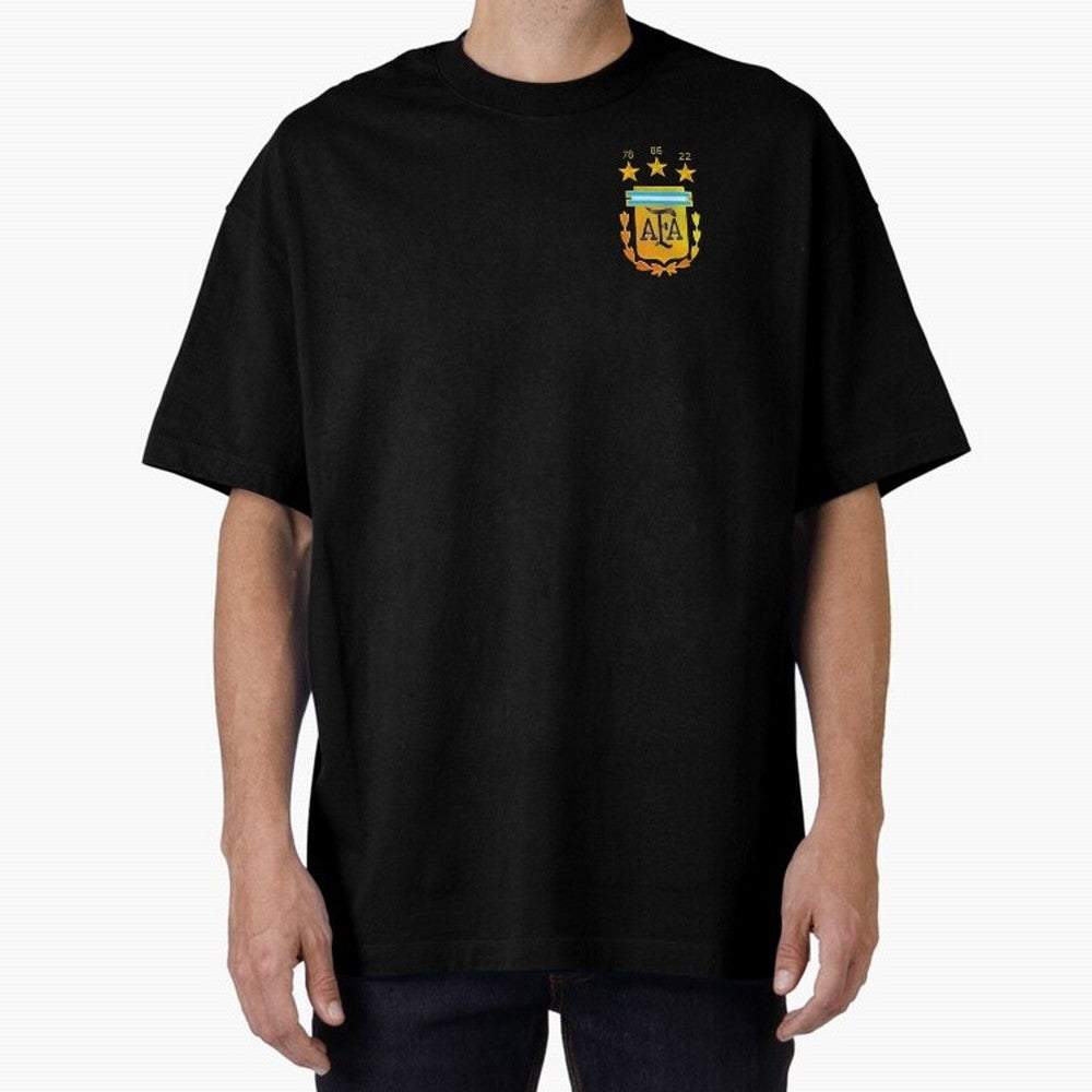 AFA ARGENTINA CHAMPION QATAR 2022 3 STARS Oversized T-Shirt Honor the Beautiful Game during the FIFA World Cup 2026 Journey through Cristiano Ronaldo, Haaland and CR7 Highlights, Spain and Netherlands Pride, Classic Soccer Heritage, Championship