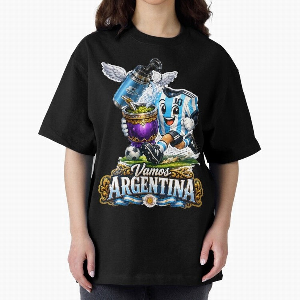 Cancha & Mate Dreams ¨C Argentina Football Heritage - Argentina Football Mate Mascot - Messi 10 Soccer Fan Art Classic T-Shirt Upgrade FIFA World Cup 2026 for Fans of Haaland and Mbappe and Brazil, Bringing Stadium Chants, National Pride, Trophy