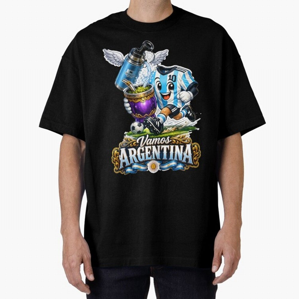 Cancha & Mate Dreams ¨C Argentina Football Heritage - Argentina Football Mate Mascot - Messi 10 Soccer Fan Art Classic T-Shirt Upgrade FIFA World Cup 2026 for Fans of Haaland and Mbappe and Brazil, Bringing Stadium Chants, National Pride, Trophy