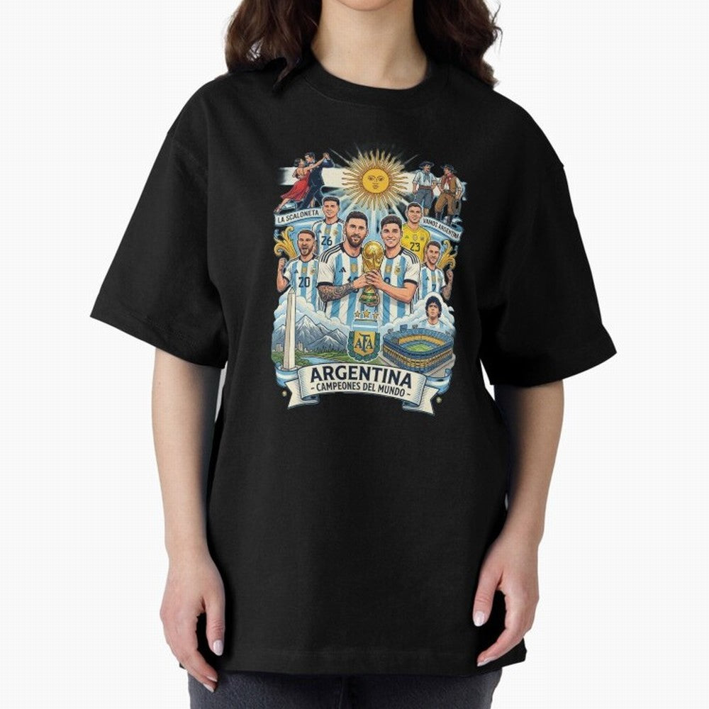 Argentina 2026 ¨C Copa Mundial Spirit Classic T-Shirt Bring Bold Fan Energy to FIFA World Cup 2026 Group Stage Spirit, Centered on Argentina, France and Brazil, Messi and Cristiano Ronaldo, Vintage Soccer Flavor, Modern Football Stars, National