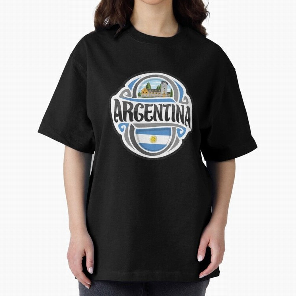 Decorative Argentina Logo Oversized T-Shirt Bring Legendary Rivalry Energy to FIFA World Cup 2026 Group Stage for Fans of Cristiano Ronaldo and Portugal, Spain and Germany, Bringing Match Day Excitement, Supporter Culture, Golden Goals and Global