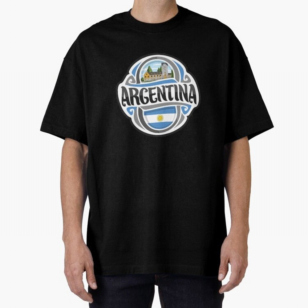 Decorative Argentina Logo Oversized T-Shirt Bring Legendary Rivalry Energy to FIFA World Cup 2026 Group Stage for Fans of Cristiano Ronaldo and Portugal, Spain and Germany, Bringing Match Day Excitement, Supporter Culture, Golden Goals and Global