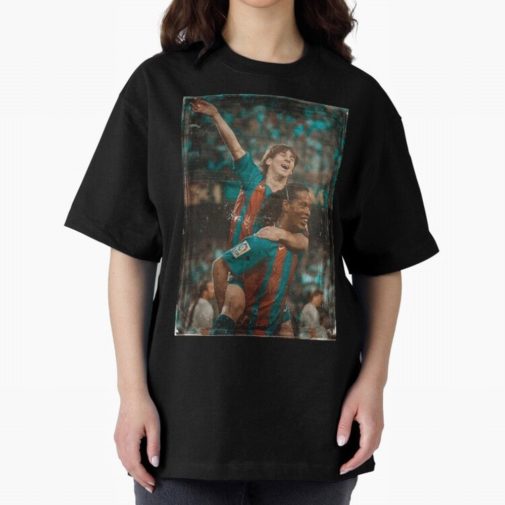 Messi and Ronaldinho Celebration Classic T-Shirt Live for the Drama of Match Day Hype around FIFA World Cup 2026, Neymar, Haaland and Cristiano Ronaldo, Spain and Netherlands, Classic Soccer Heritage, Championship Pressure, Fan Loyalty and