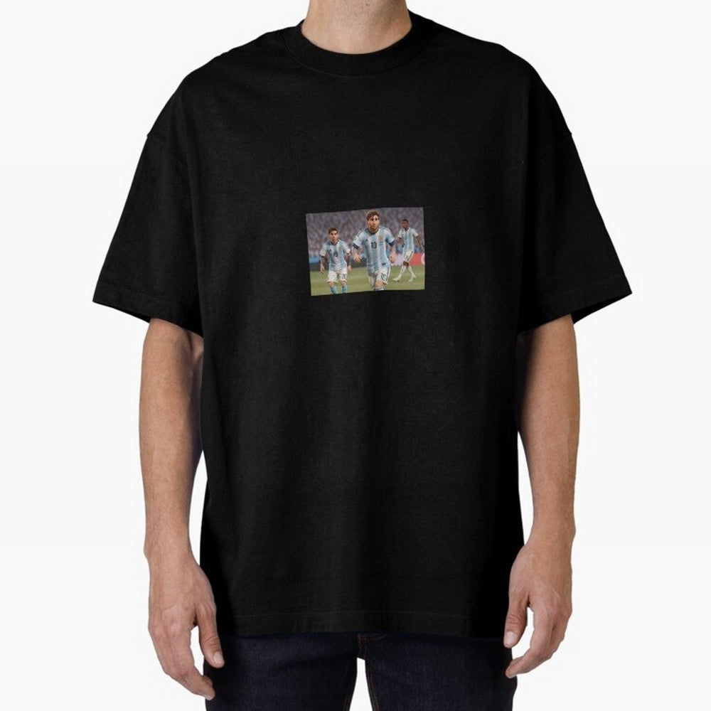 Messi Oversized T-Shirt Fuel Match Day Hype around FIFA World Cup 2026, Messi, Portugal, Spain and Germany, Global Supporter Spirit, Legendary Goals, National Colors and Tournament Celebration; Great for Watch Parties, Sports Bars, Family Nights,