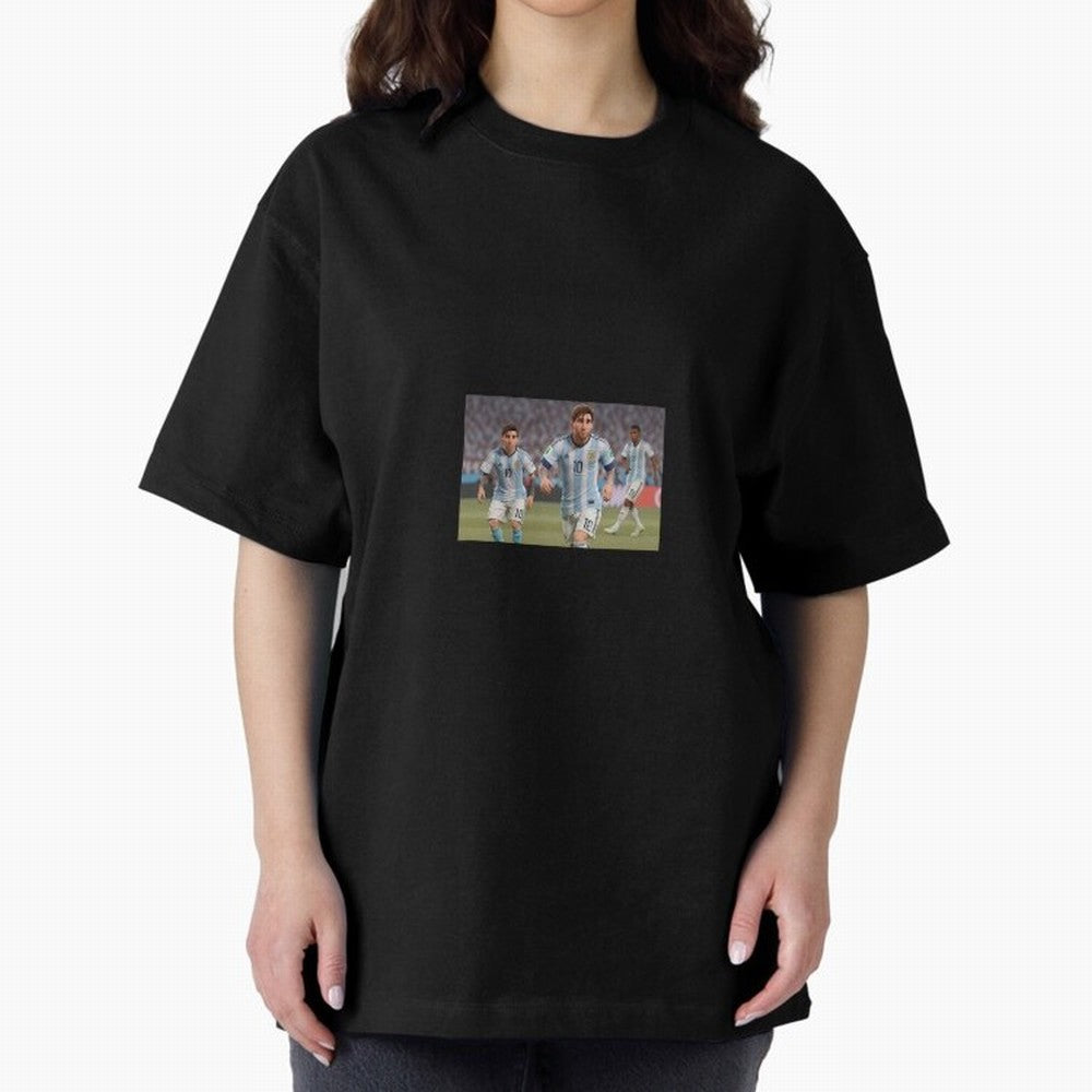 Messi Oversized T-Shirt Fuel Match Day Hype around FIFA World Cup 2026, Messi, Portugal, Spain and Germany, Global Supporter Spirit, Legendary Goals, National Colors and Tournament Celebration; Great for Watch Parties, Sports Bars, Family Nights,