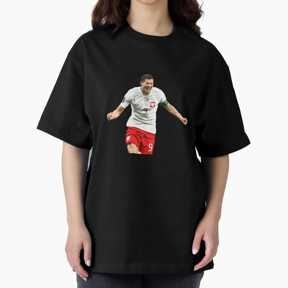 Robert Lewandowski Oversized T-Shirt Celebrate the Road through FIFA World Cup 2026 USA Canada Mexico Spirit, Centered on Germany, Cristiano Ronaldo, Haaland and CR7, Football History, Final Match Energy, Crowd Noise and Once in a Lifetime Moments;