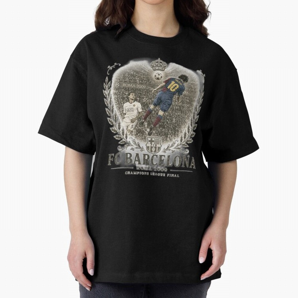 FC Barcelona Rome 2009 Champions League Final Vintage Oversized T-Shirt Honor the Football Icons of FIFA World Cup 2026 Group Stage Centered on Neymar, Haaland and Cristiano Ronaldo, Portugal Energy, Champion Mindset, Group Stage Buzz, Knockout