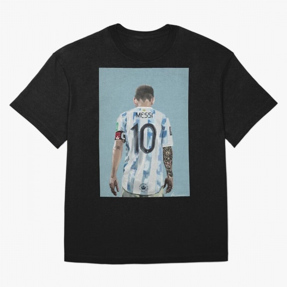Portrait painting of Lionel Messi of Inter Miami and Argentina Classic T-Shirt Show Up for the Glory of Match Day Hype around FIFA World Cup 2026 Group Stage, Neymar, Portugal, Spain and Germany, Goal Celebration Energy, Supporter Heritage,