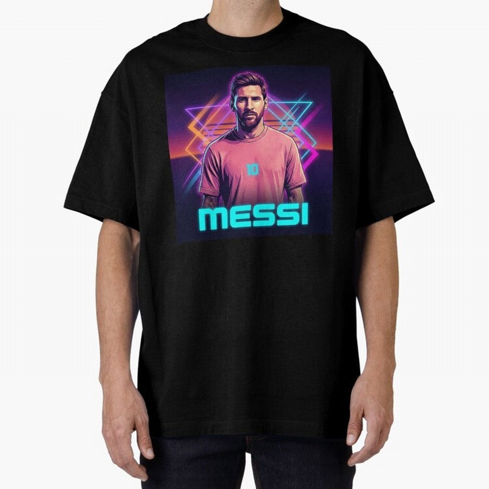 Inter Miami? Football Legend Messi Cyberpunk Retro Futurist Design (Version 5) Classic T-Shirt Join FIFA World Cup 2026 USA Canada Mexico Spirit, Driven by Germany, Messi, Neymar and Mbappe, Soccer Culture, Superstar Moments, National Team Dreams