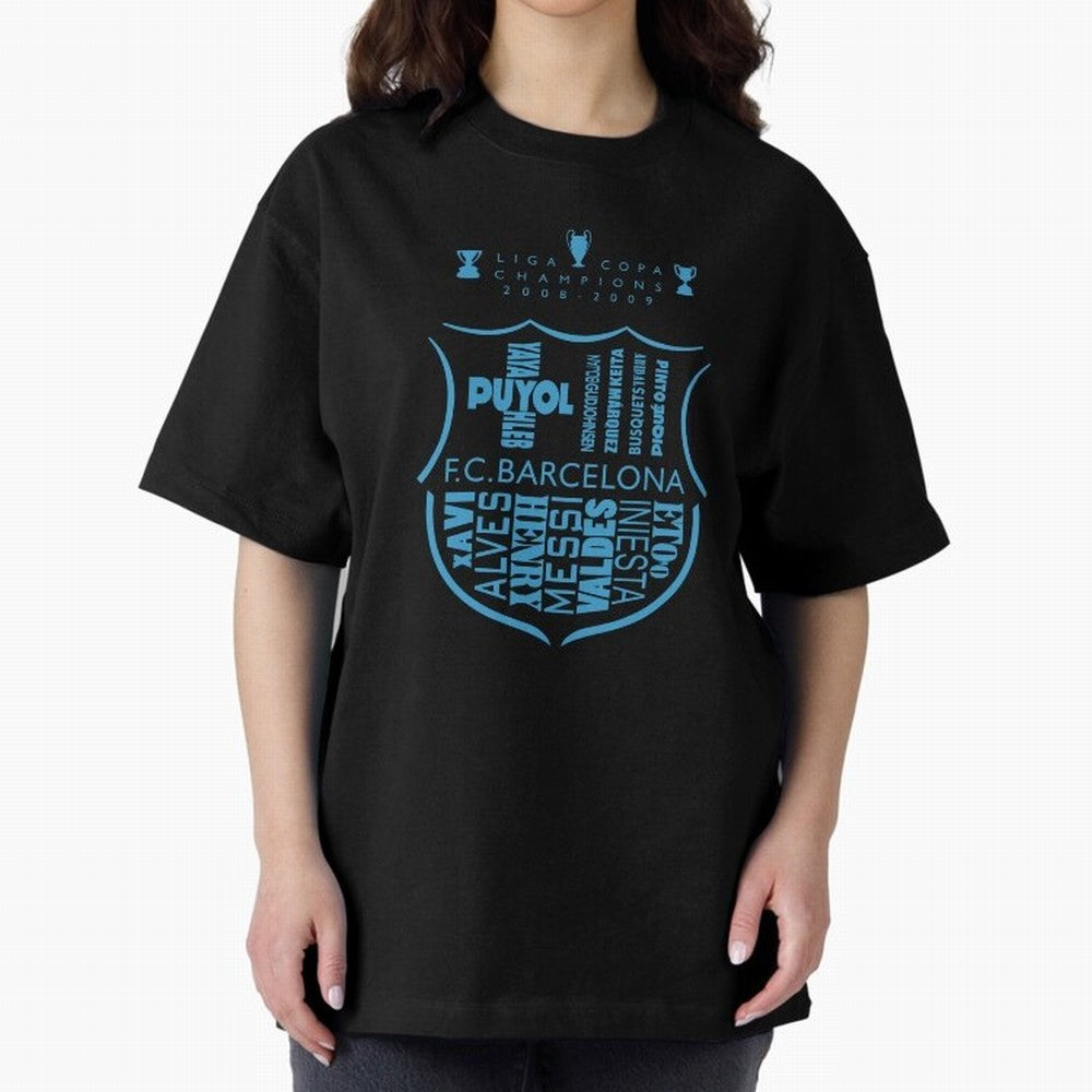 FC Barcelona three-time champion Oversized T-Shirt Celebrate the Biggest Stage of the FIFA World Cup 2026 USA Canada Mexico Journey through Haaland Highlights, Argentina and Brazil Pride, Championship Spirit, Famous Goals, Roaring Crowds and