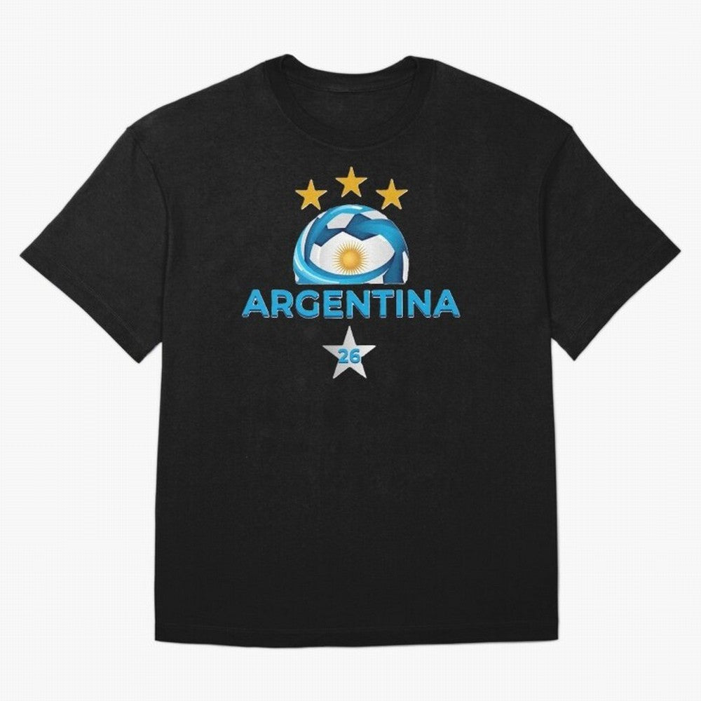 Argentina 2026 Stars Oversized T-Shirt Spotlight Global Football Passion for FIFA World Cup 2026 Group Stage, Centered on Haaland and Mbappe, Spain and Netherlands, Stadium Chants, National Pride, Trophy Dreams and Unforgettable Football Memories;