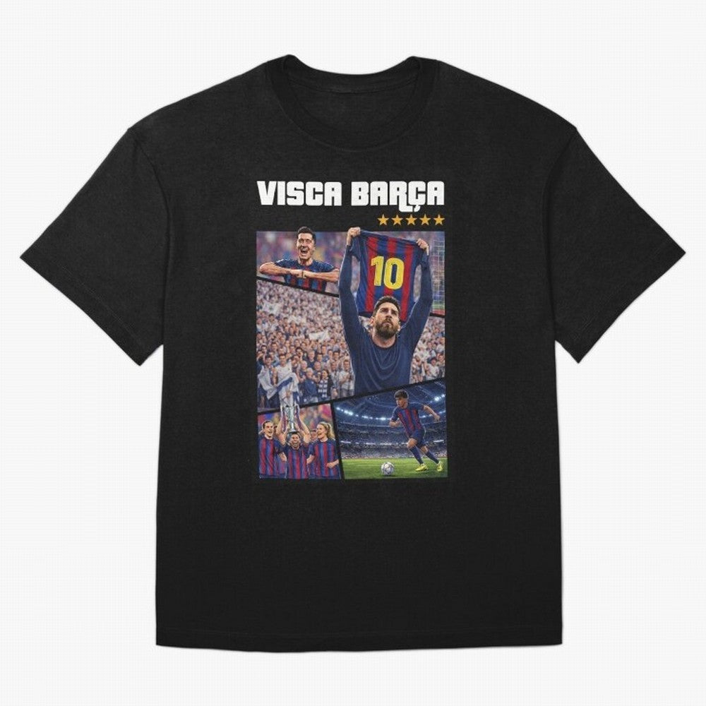 Visca Bar?a Legends Poster | Messi 10 FC Barcelona Art Oversized T-Shirt Bring a Champion Mindset to FIFA World Cup 2026 Group Stage for Fans of Mbappe and Neymar and Netherlands, Bringing Champion Mindset, Group Stage Buzz, Knockout Tension and