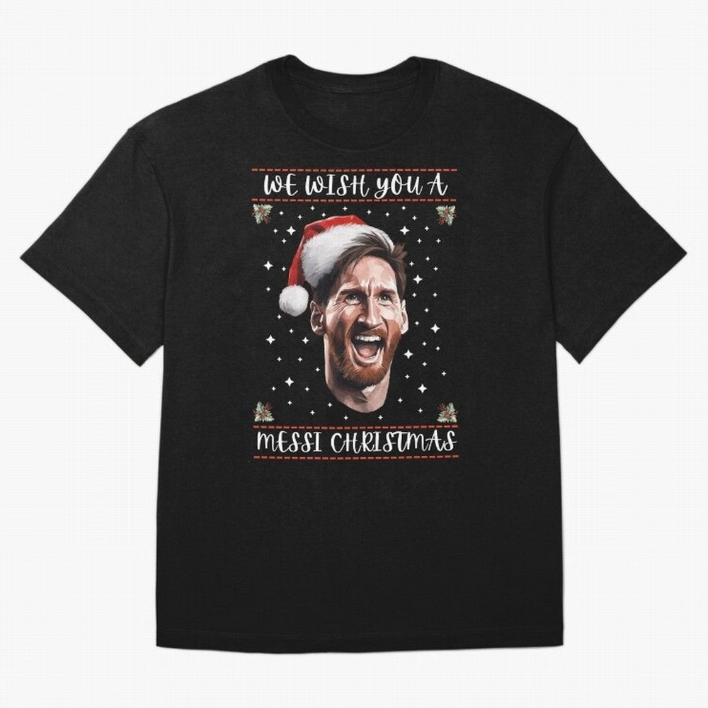 Messi Christmas Funny Football Holiday Classic T-Shirt Capture Global Football Passion for FIFA World Cup 2026, with Mbappe and Neymar, England and Germany, Supporter Pride, Iconic Celebrations, Legendary Names and Global Match Day Energy; Perfect