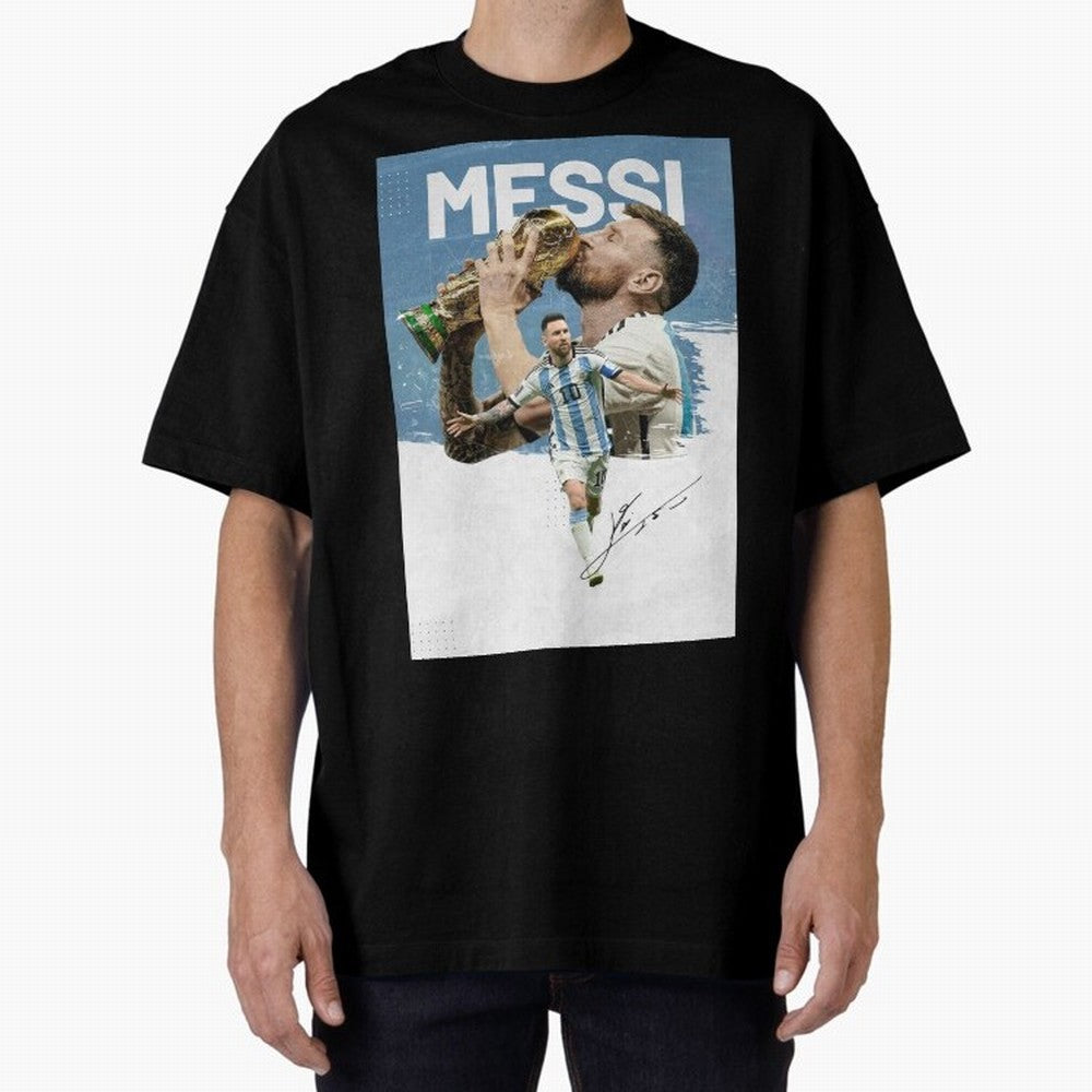 Messi Oversized T-Shirt Feel the Trophy Chase of FIFA World Cup 2026 Group Stage for Fans of Messi and Spain, Bringing Football Passion, Legendary Performances, Festival Vibes and Supporter Community; Made for Die Hard Supporters, Soccer Lovers,