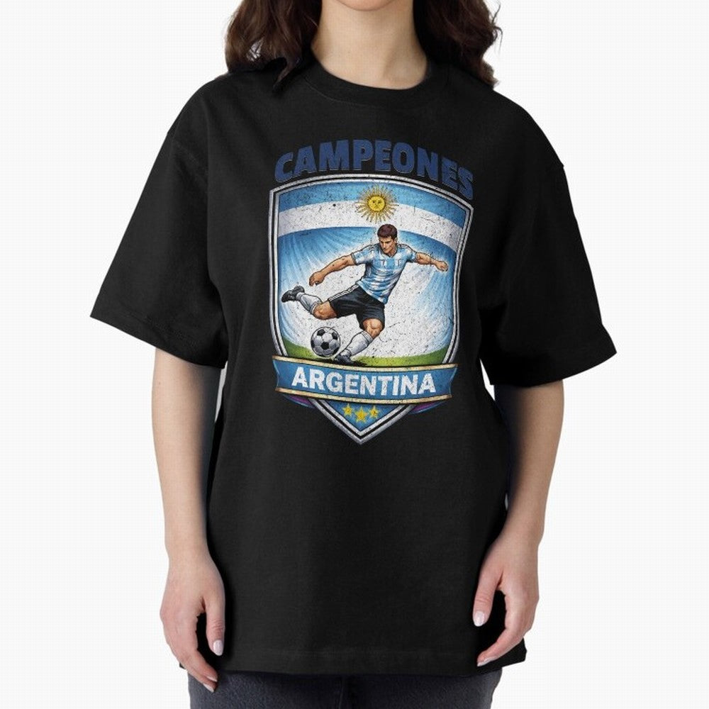 Argentina Vintage Soccer Badge - Campeones 3 Stars Essential T-Shirt Follow the Final Road of Match Day Hype around FIFA World Cup 2026, Cristiano Ronaldo, Haaland and CR7, Netherlands, Sports Nostalgia, International Competition, Famous Players
