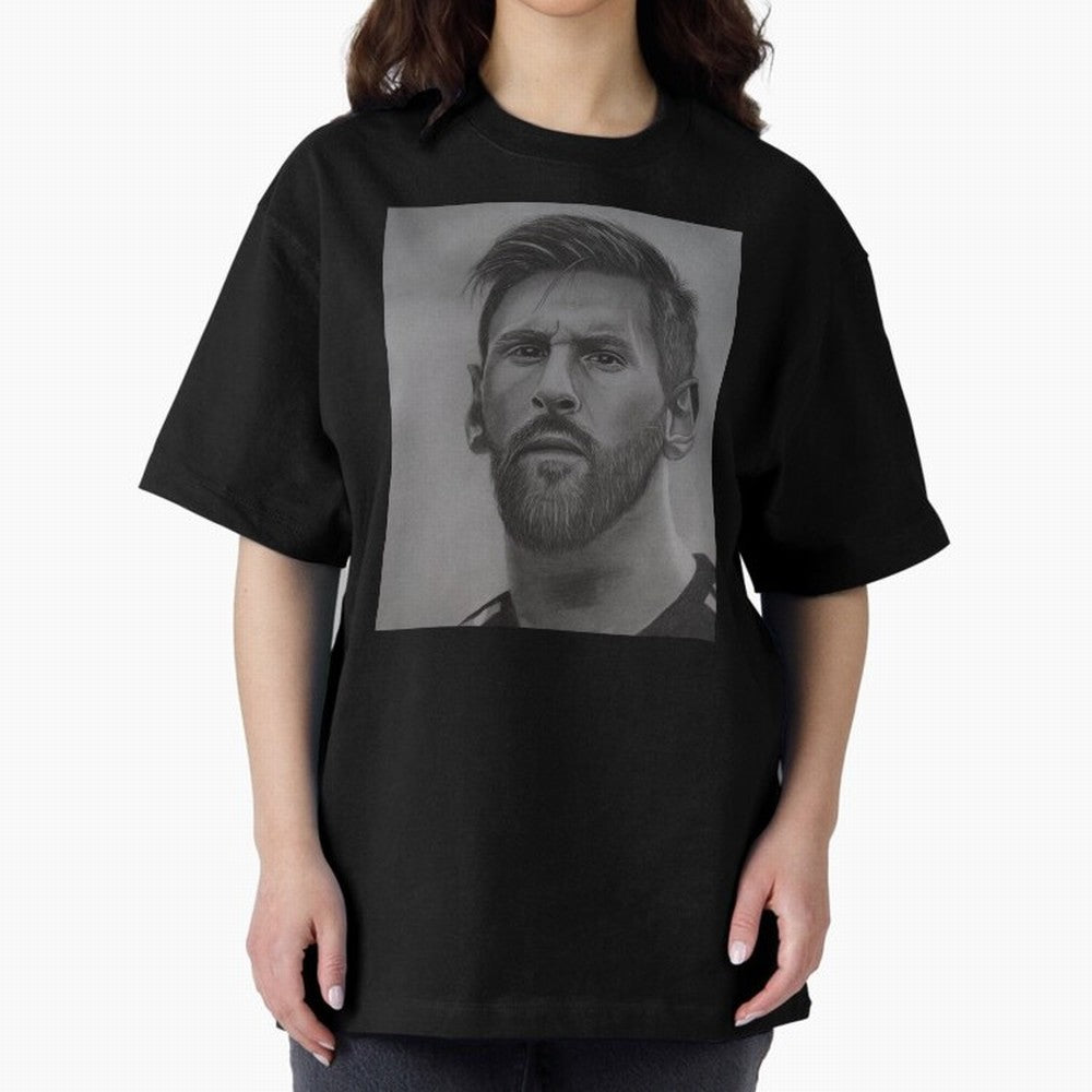 Messi Focused Portrait Art Classic T-Shirt Keep the Match Day Mood of FIFA World Cup 2026 Group Stage Spirit, Made for Argentina and Brazil, Messi, Football Festival Excitement, Trophy Ambitions, Country Rivalries and Star Player Buzz; Great for