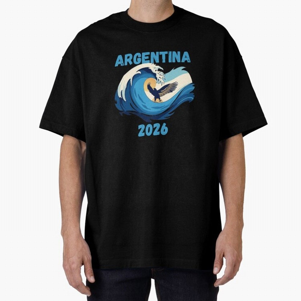 Camiseta y Calcoman¨ªa Argentina - Dise?o Bandera Albiceleste para Hinchas. Oversized T-Shirt Celebrate Football Heritage in FIFA World Cup 2026 Capturing Neymar, France Energy, Supporter Pride, Iconic Celebrations, Legendary Names and Global Match