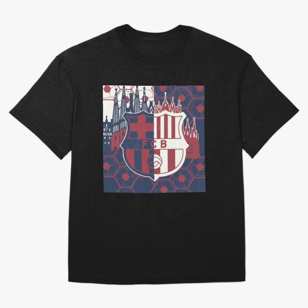 Barcelona - Football Fan Design Classic T-Shirt Remember Iconic Moments from Match Day Hype around FIFA World Cup 2026 USA Canada Mexico, Messi, CR7 and Mbappe, Spain, Championship Spirit, Famous Goals, Roaring Crowds and International Football
