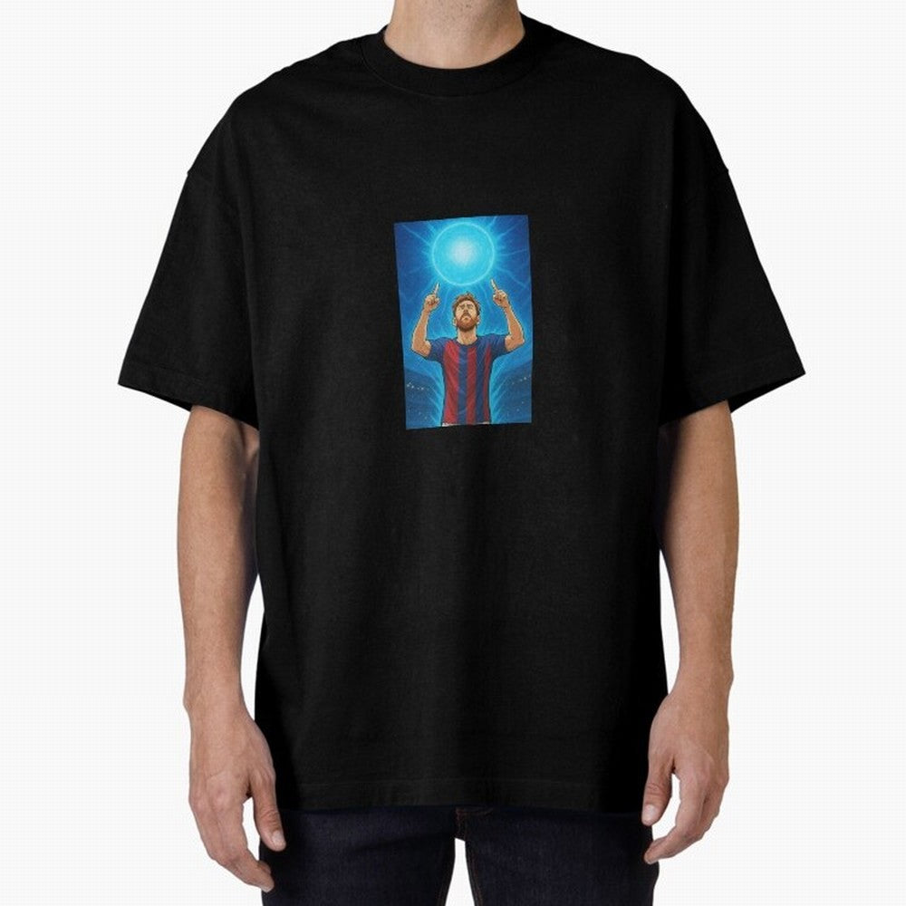 Barcelona Genkidama God Oversized T-Shirt Stand Proud for FIFA World Cup 2026 Group Stage for Fans of CR7 and Messi and Portugal, Bringing Match Day Excitement, Supporter Culture, Golden Goals and Global Football Passion; Ideal for Fans Who Follow
