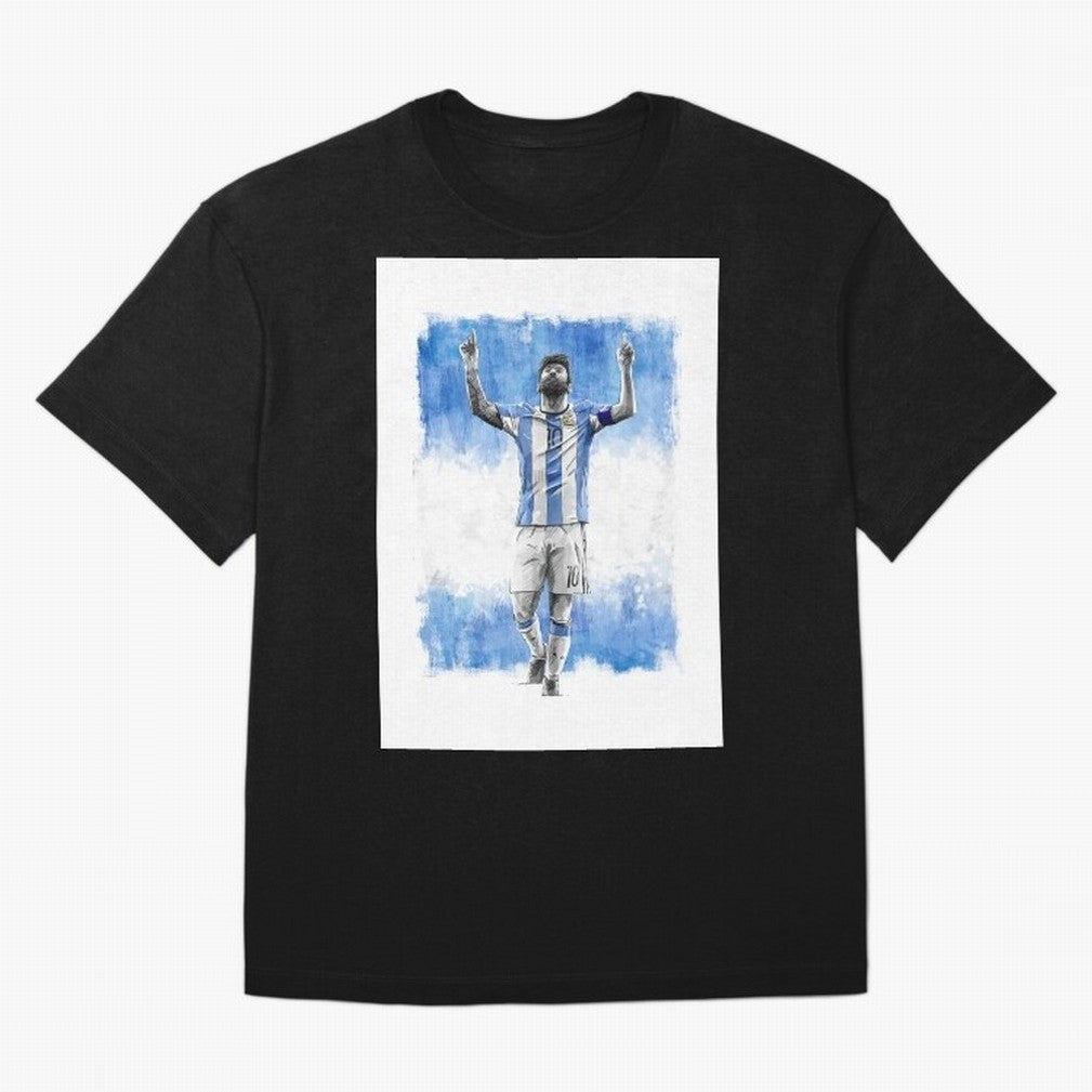 Messi Argentina Football Drawing Oversized T-Shirt Join the Global Buzz around FIFA World Cup 2026 Group Stage for Fans of Mbappe and Neymar and France, Bringing Classic Soccer Heritage, Championship Pressure, Fan Loyalty and International Pride;