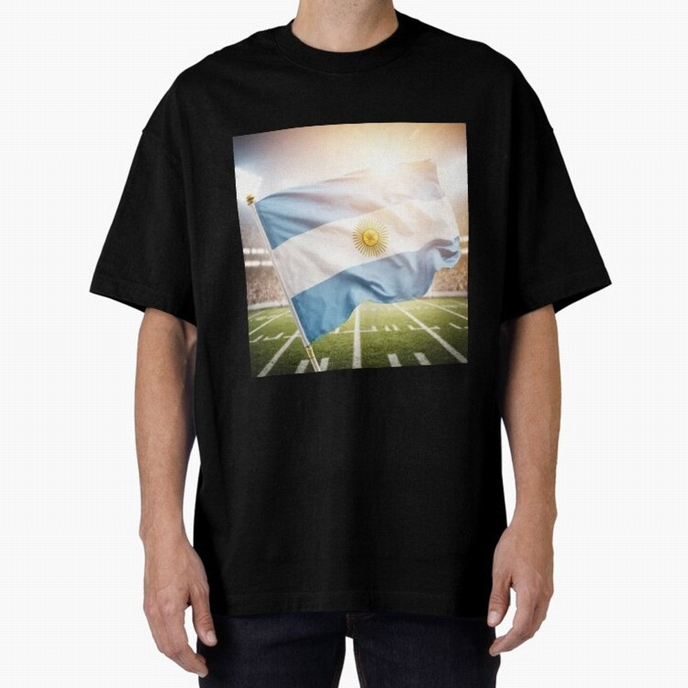 Argentina Flag 3D Football Design ¨C Supporters Argentina Classic T-Shirt Honor Football Greatness during Global Football Passion for FIFA World Cup 2026 Group Stage, Celebrating Neymar, Portugal, Champion Mindset, Group Stage Buzz, Knockout