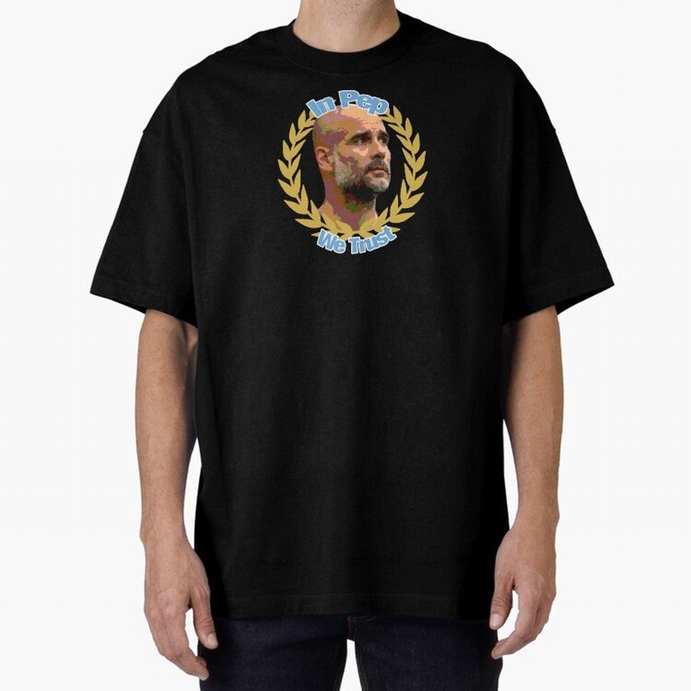 Manchester City - In Pep We Trust Classic T-Shirt Honor Football Greatness during Match Day Hype around FIFA World Cup 2026, Messi, CR7 and Mbappe, Brazil, Portugal and Argentina, Goal Celebration Energy, Supporter Heritage, Football Icons and