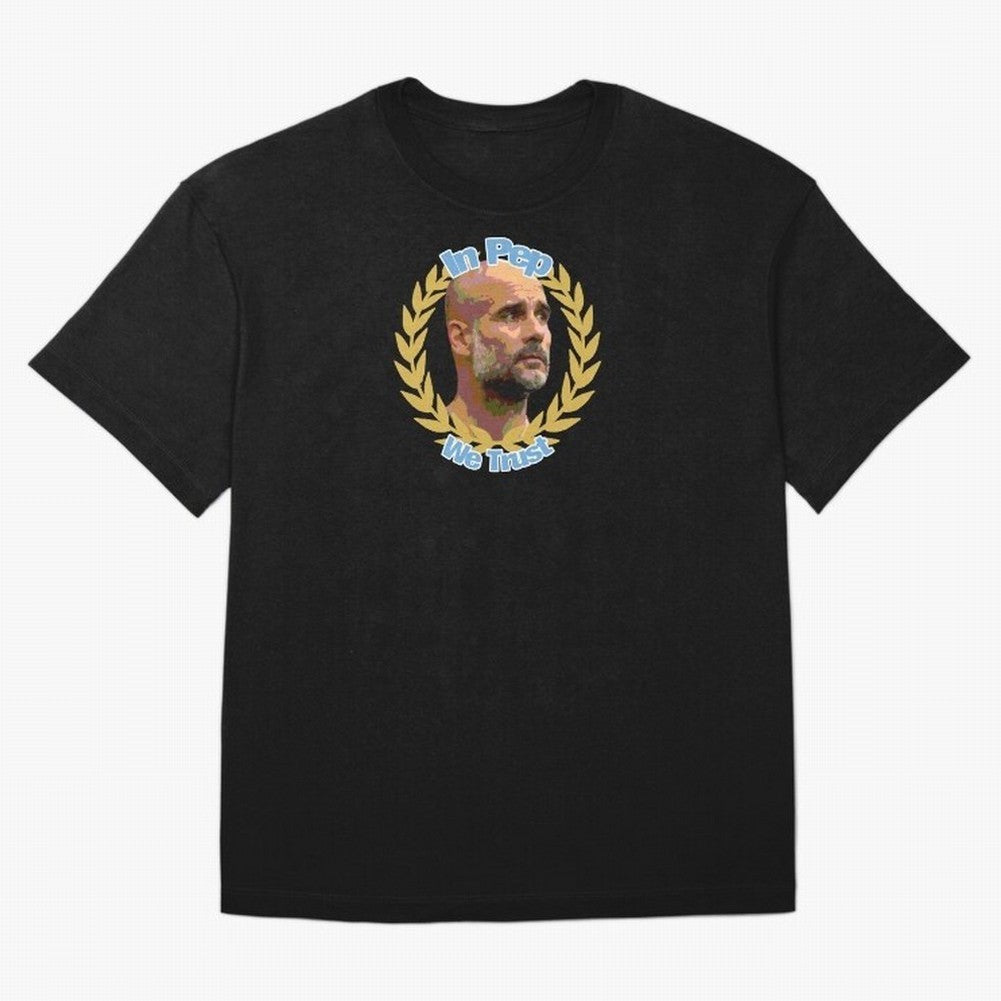 Manchester City - In Pep We Trust Classic T-Shirt Honor Football Greatness during Match Day Hype around FIFA World Cup 2026, Messi, CR7 and Mbappe, Brazil, Portugal and Argentina, Goal Celebration Energy, Supporter Heritage, Football Icons and
