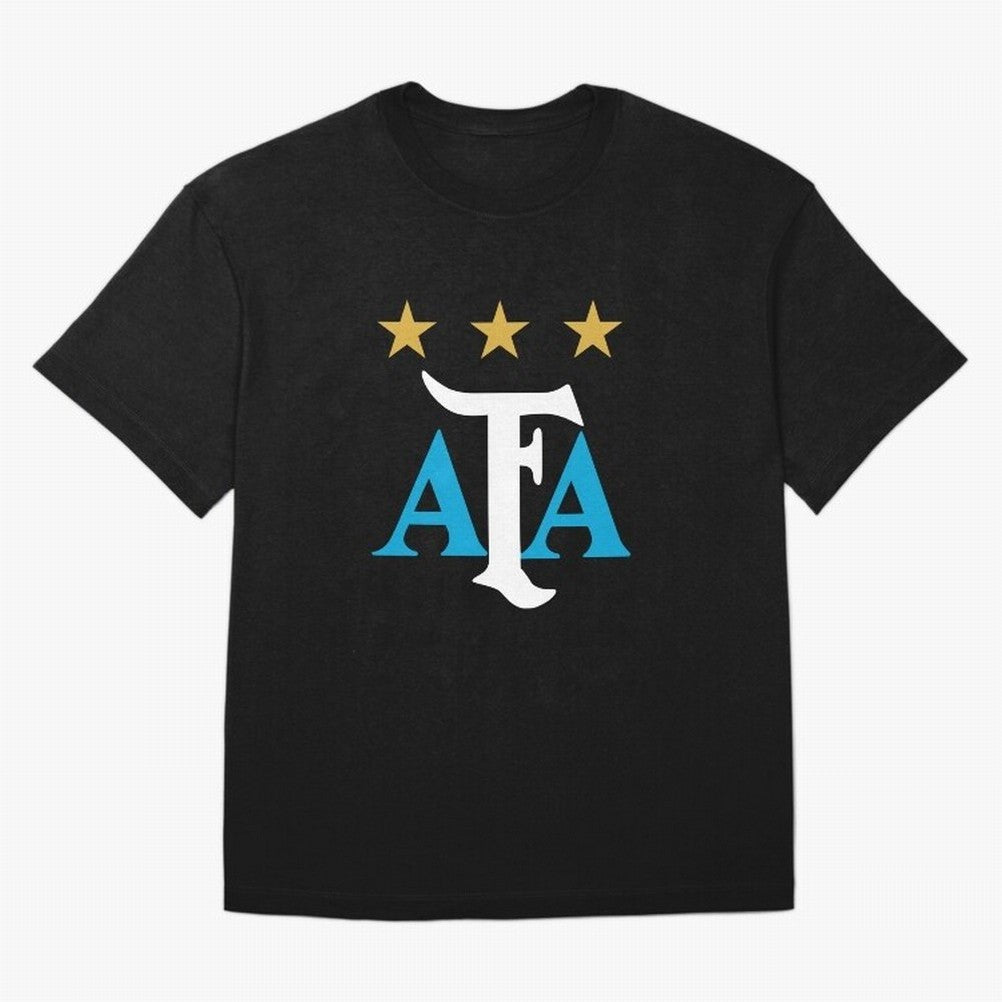AFA logo - Argentina (light blue, white & gold) Oversized T-Shirt Represent Football Lovers during FIFA World Cup 2026 Spirit, Celebrating Brazil, Portugal and Argentina, CR7, Football History, Final Match Energy, Crowd Noise and Once in a Lifetime