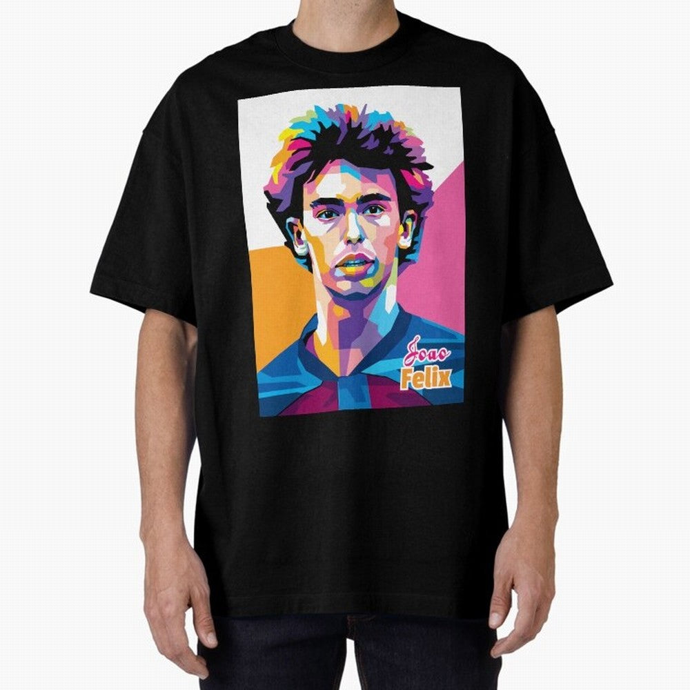 Joao Felix in WPAP Style Oversized T-Shirt Celebrate Fan Culture around FIFA World Cup 2026 USA Canada Mexico Spirit, Celebrating Argentina, France and Brazil, Messi, CR7 and Mbappe, Classic Soccer Heritage, Championship Pressure, Fan Loyalty and