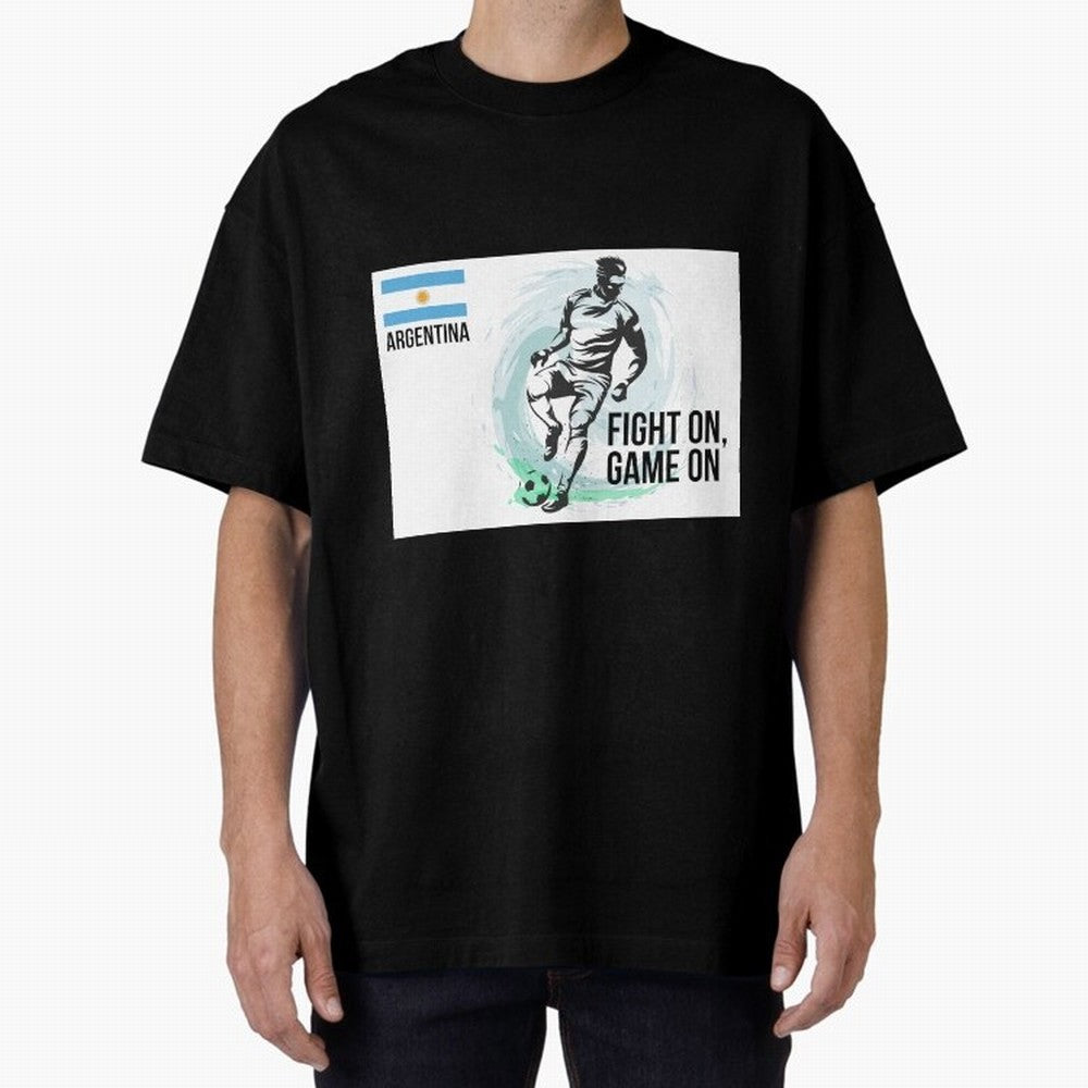 Argentinian Football Player Playing Football - Football Classic T-Shirt Support Iconic Players in FIFA World Cup 2026 USA Canada Mexico Inspired by Cristiano Ronaldo, Spain and Netherlands Energy, Retro Football Energy, Iconic Rivalries, Trophy