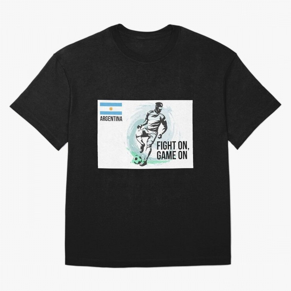 Argentinian Football Player Playing Football - Football Classic T-Shirt Support Iconic Players in FIFA World Cup 2026 USA Canada Mexico Inspired by Cristiano Ronaldo, Spain and Netherlands Energy, Retro Football Energy, Iconic Rivalries, Trophy
