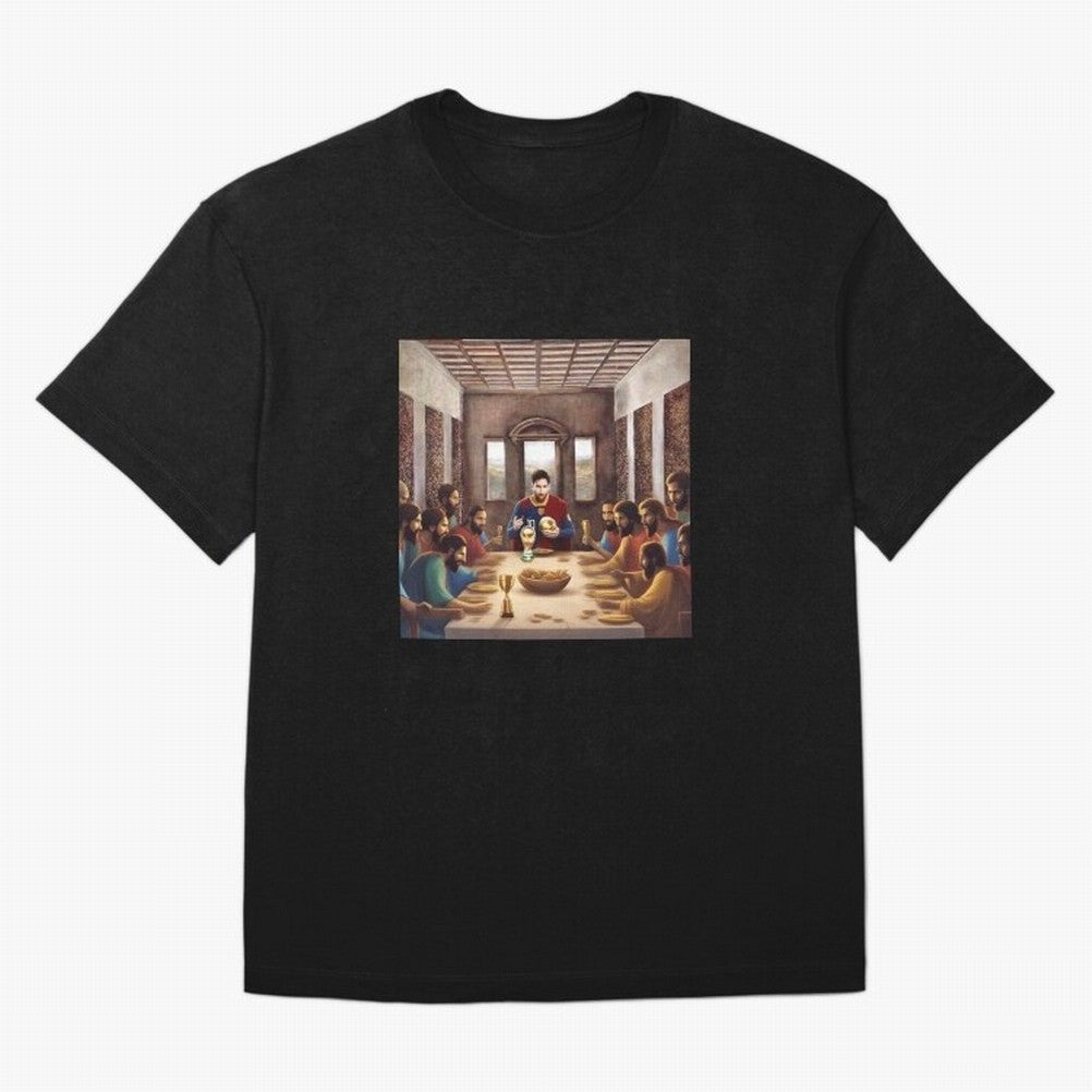Messi The Last Supper Art Gift Limited Edition Oversized T-Shirt Bring a Vintage Feel to Global Football Passion for FIFA World Cup 2026 USA Canada Mexico, Made for Messi, Neymar and Mbappe, Brazil, Portugal and Argentina, Worldwide Fan Energy,