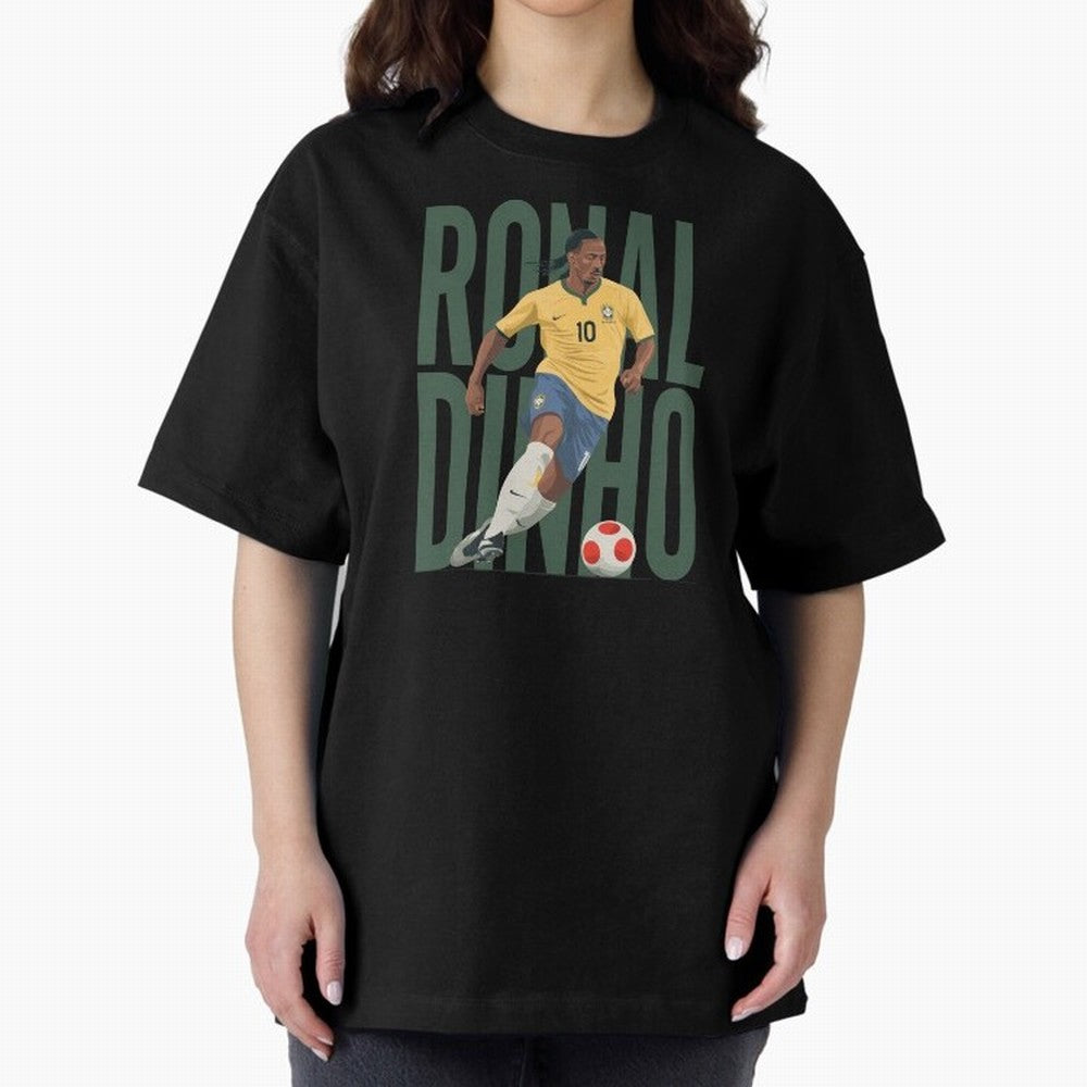 Ronaldinho Gaucho in action Minimalist Graphic Premium T-Shirt Celebrate Rivalries and Pride in Global Football Passion for FIFA World Cup 2026 USA Canada Mexico, Made for Neymar, Haaland and Cristiano Ronaldo, Argentina, Vintage Soccer Flavor,