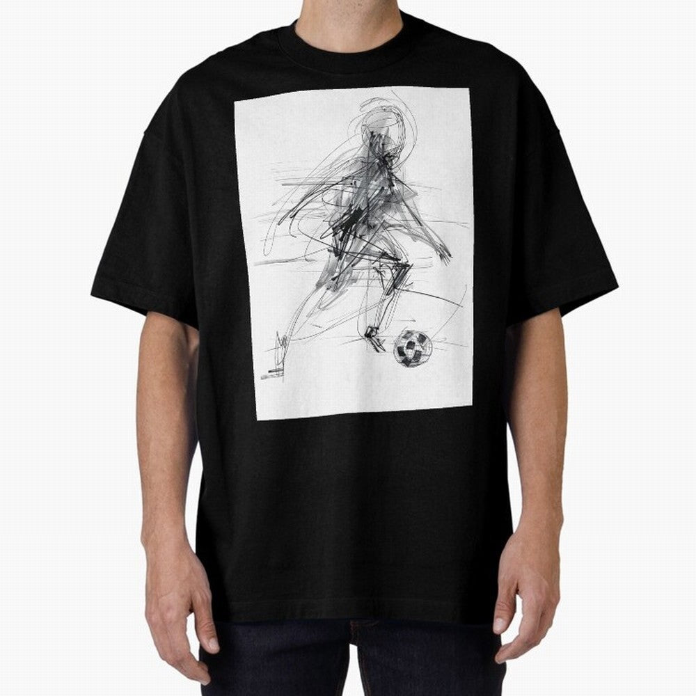 Abstract Soccer Player Sketch ¡ª Minimal Line Art Design Premium T-Shirt Bring Stadium Energy to the FIFA World Cup 2026 Journey through Cristiano Ronaldo, Haaland and CR7 Highlights, Brazil, Portugal and Argentina Pride, Game Day Rituals, Football