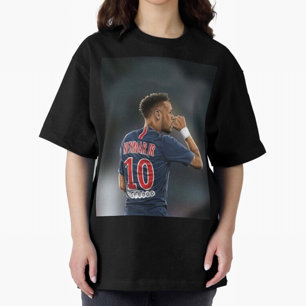 Neymar Watercolor Art Oversized T-Shirt Keep the Match Day Mood of FIFA World Cup 2026 USA Canada Mexico Spirit, Built around Brazil, Portugal and Argentina, Mbappe and Neymar, Match Day Excitement, Supporter Culture, Golden Goals and Global