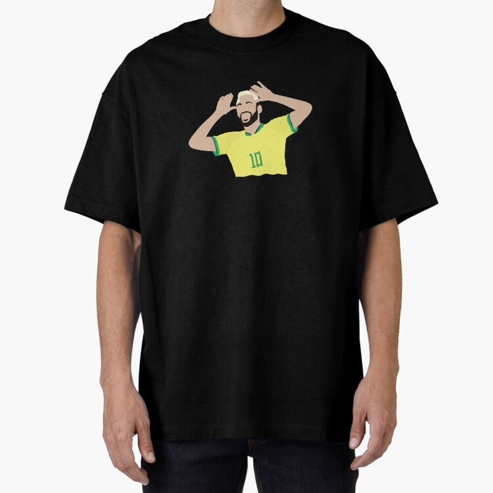 neymar cute vector Oversized T-Shirt Represent the Passion of FIFA World Cup 2026 USA Canada Mexico for Fans of Cristiano Ronaldo, Haaland and CR7 and Argentina and Brazil, Bringing Goal Celebration Energy, Supporter Heritage, Football Icons and