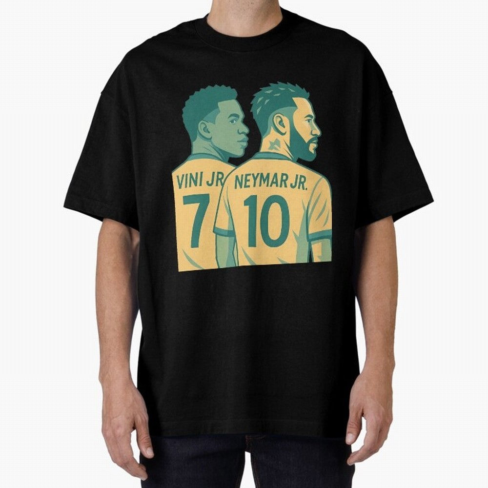Vini Jr and Neymar Jr side-by-side Classic T-Shirt Wear the Spirit of Global Football Passion for FIFA World Cup 2026 Group Stage, Inspired by Haaland, Spain, Supporter Pride, Iconic Celebrations, Legendary Names and Global Match Day Energy; Ideal