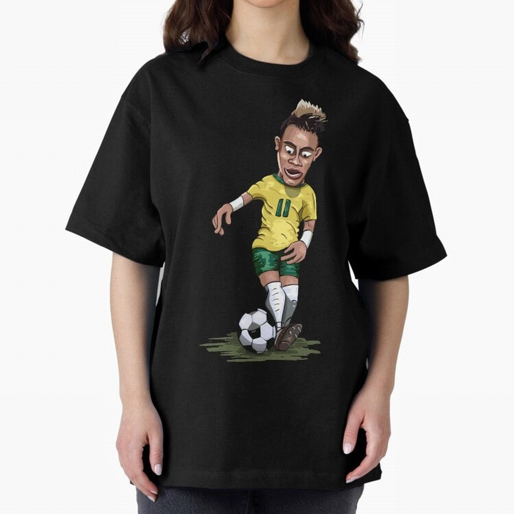 Mascot Cartoon Neymar Football Player Brazil Classic T-Shirt Relive Match Day Hype around FIFA World Cup 2026 USA Canada Mexico, Mbappe and Neymar, Spain, Goal Celebration Energy, Supporter Heritage, Football Icons and Worldwide Tournament Joy;