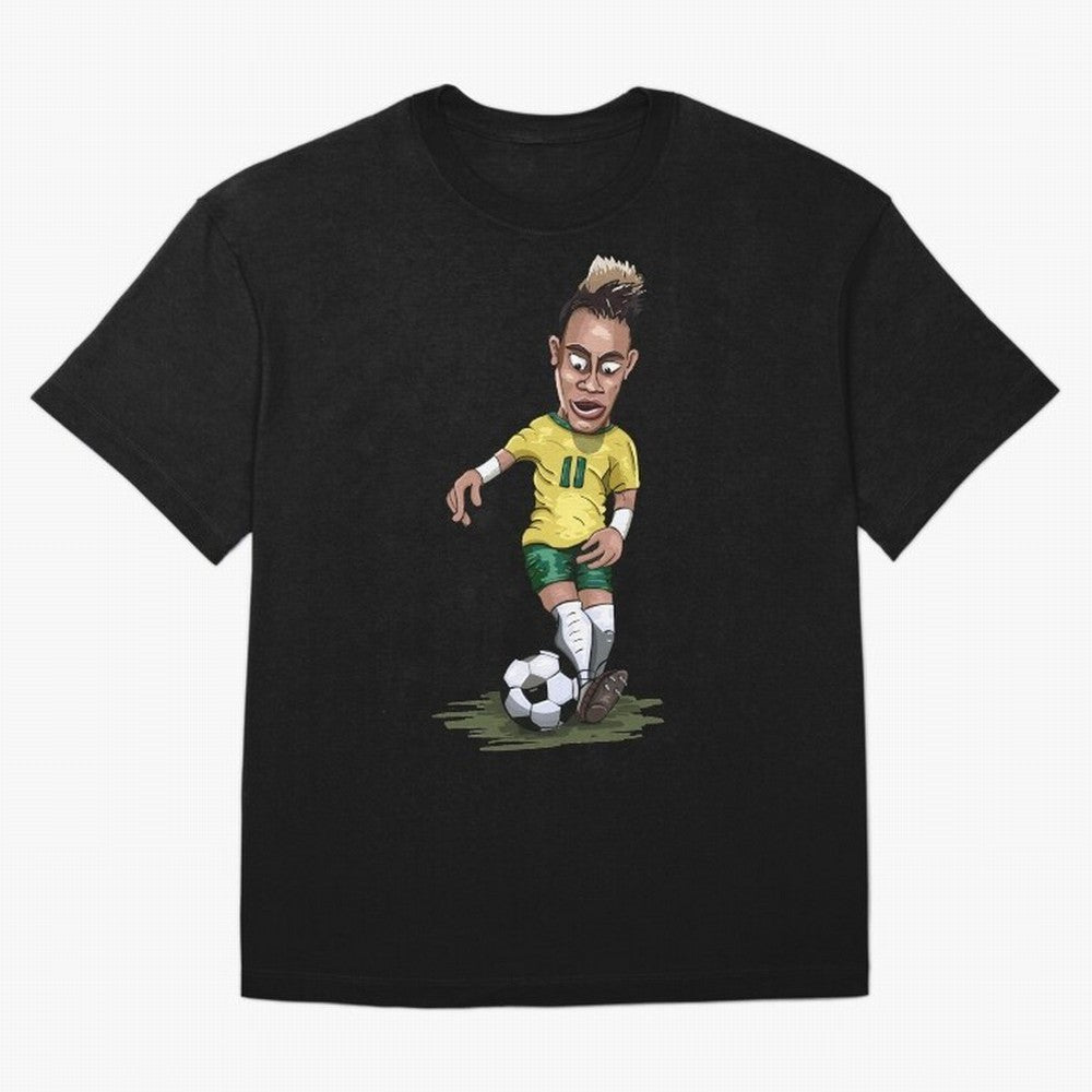 Mascot Cartoon Neymar Football Player Brazil Classic T-Shirt Relive Match Day Hype around FIFA World Cup 2026 USA Canada Mexico, Mbappe and Neymar, Spain, Goal Celebration Energy, Supporter Heritage, Football Icons and Worldwide Tournament Joy;