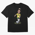 Mascot Cartoon Neymar Football Player Brazil Classic T-Shirt Relive Match Day Hype around FIFA World Cup 2026 USA Canada Mexico, Mbappe and Neymar, Spain, Goal Celebration Energy, Supporter Heritage, Football Icons and Worldwide Tournament Joy;